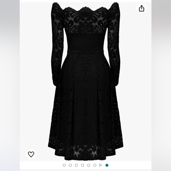 MISSMAY Women's Retro Floral Lace Long Sleeve Boat Neck Swing Dress Small NWT - Picture 14 of 14